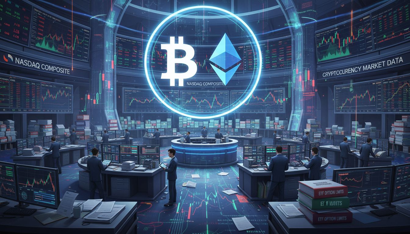 나스닥, 비트코인·이더리움 ETF 옵션 제한 완화 공식 제안…SEC 승인 주목