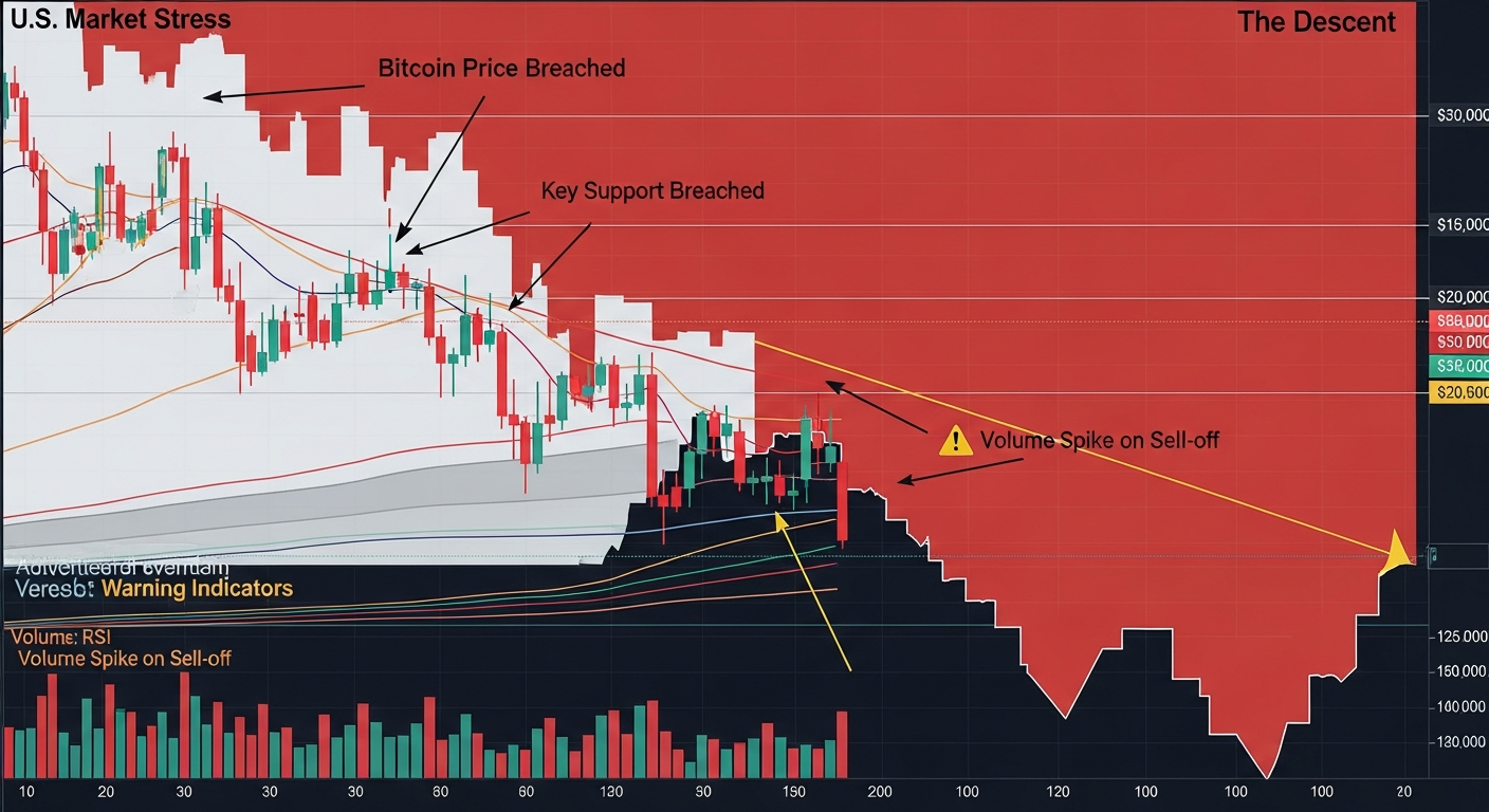 5만 7,600달러 붕괴…비트코인, '5만 달러 초읽기' 경고 확산