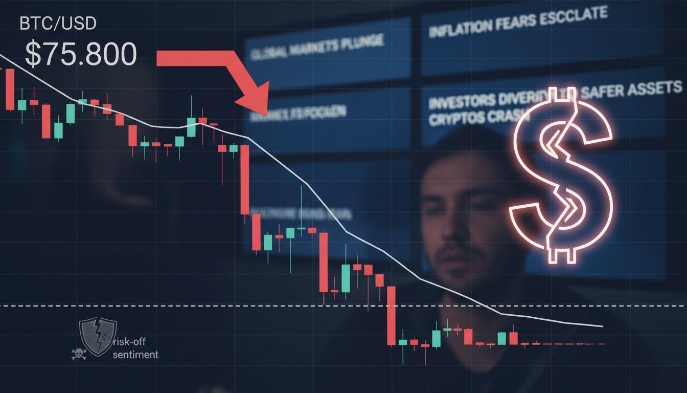 7억 9,700만 달러 '롱 청산'… 비트코인 7만 5천 달러 붕괴