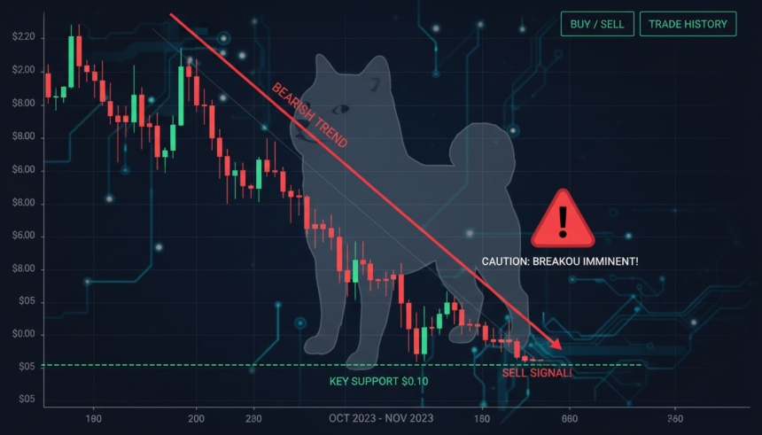  2,230만 달러 청산… 도지코인, '0.10달러 붕괴' 초읽기