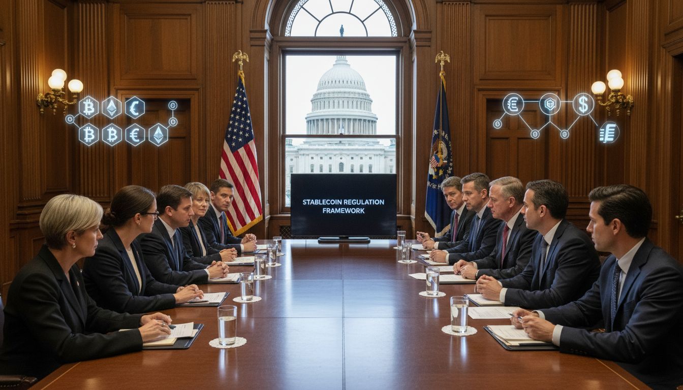 수 조 달러 시장 갈림길… 백악관, '스테이블코인 수익' 타협안 D-10 초읽기