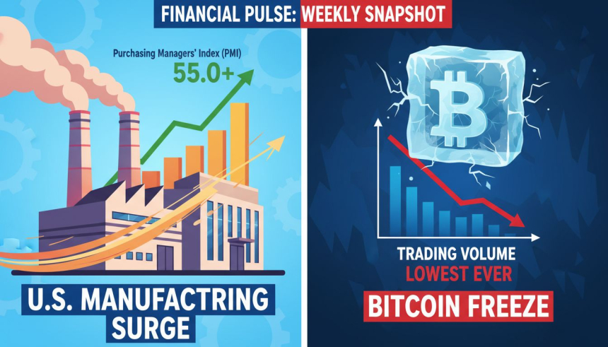  1,500억 달러 거래량 '반토막'…비트코인, 제조업 훈풍에도 '냉각장'