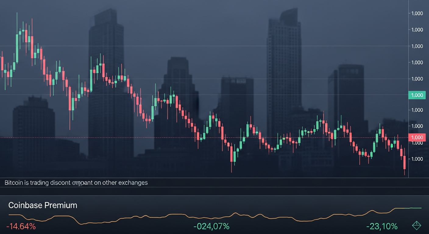 5.6만 BTC 수요 증발…코인베이스 프리미엄 1년래 최저 '경고등'