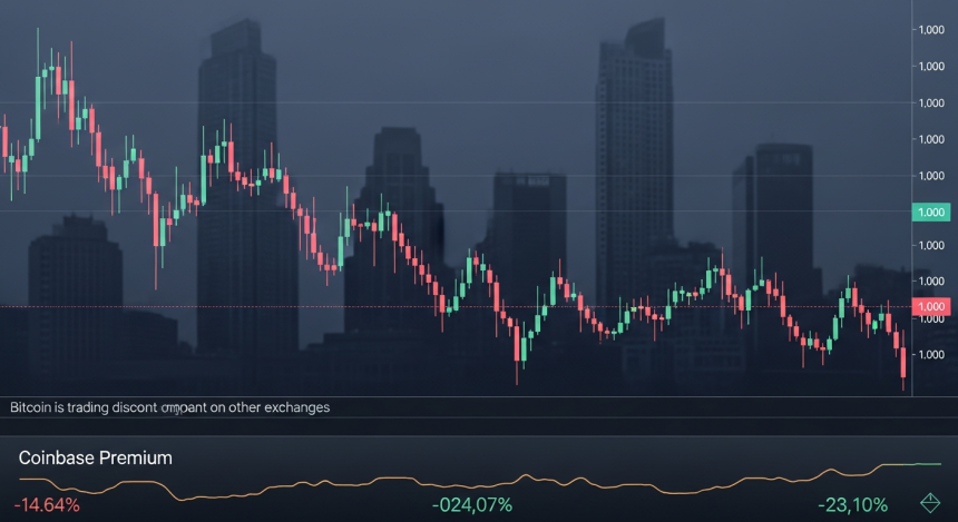  5.6만 BTC 수요 증발…코인베이스 프리미엄 1년래 최저 '경고등'