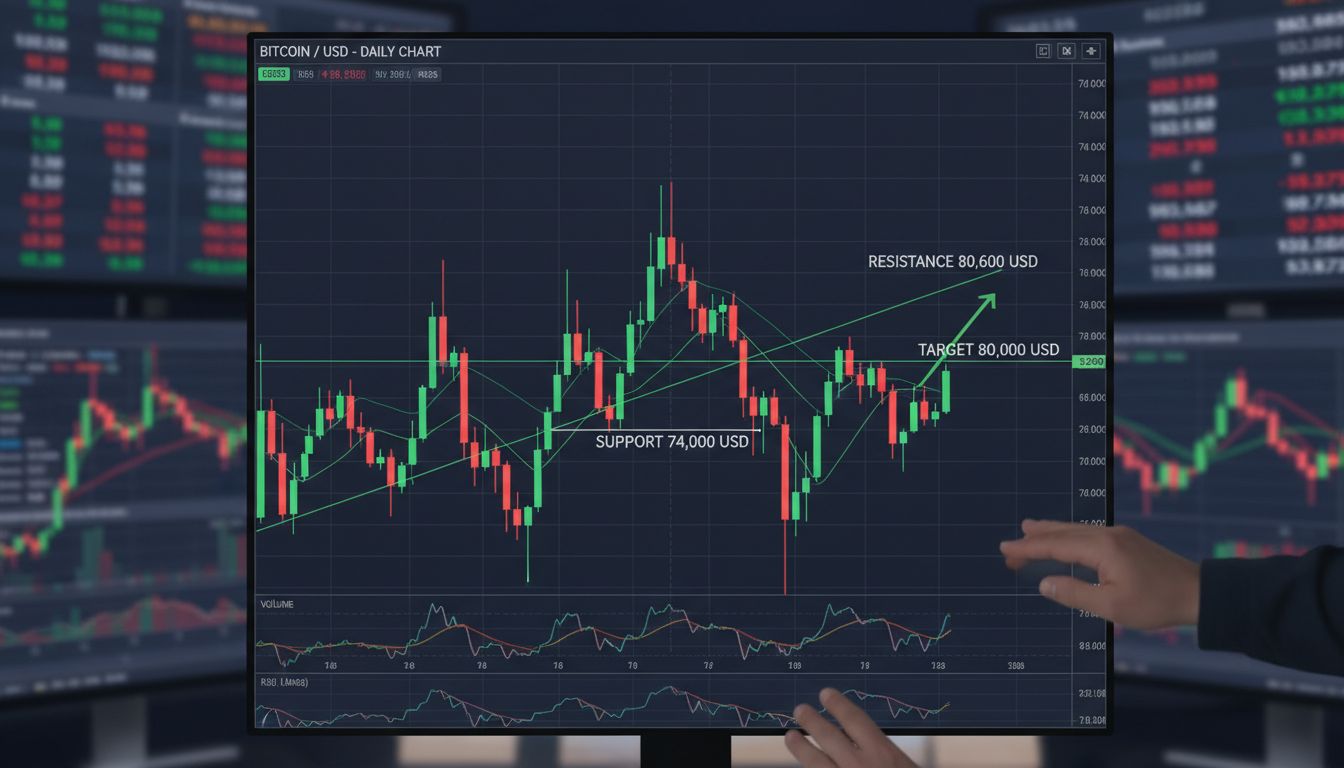 7만 4,000달러 바닥 확인… 비트코인, 8만 600달러 저항 재돌파 시나리오 주목