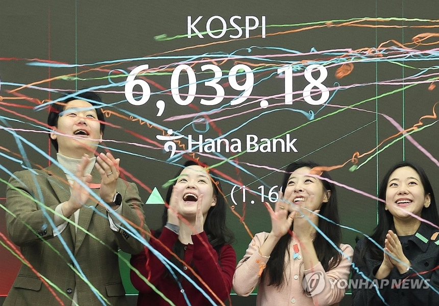 국내 증시, 코스피 6,000선 돌파...확장 국면 진입
