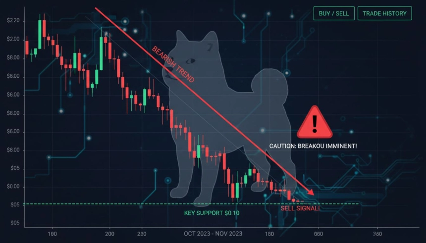 2,230만 달러 청산… 도지코인, '0.10달러 붕괴' 초읽기