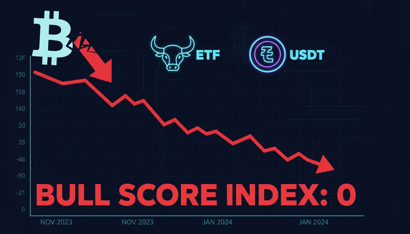 0까지 떨어진 '불 스코어 지수'… 비트코인, 7만 달러 붕괴 초읽기