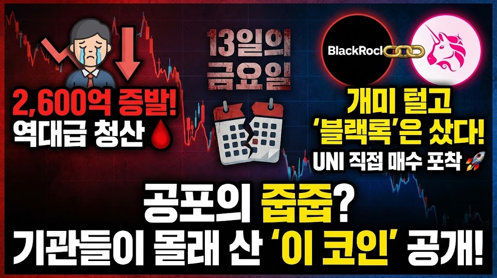 [크립토 인사이트 #13] '13일의 금요일' 2600억 청산 공포... 그래도 기관은 '인프라'를 샀다