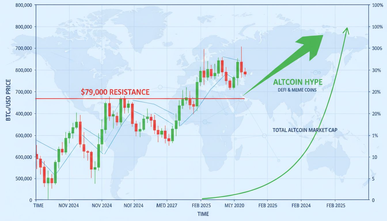 비트코인 7만 9,000달러 앞 '제동'…하이퍼리퀴드 24시간 +19%