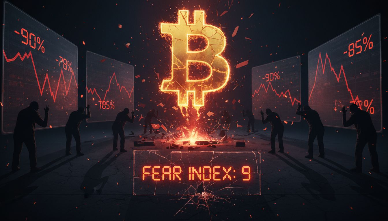 3.9조 원 청산·'공포지수 9' 추락…비트코인, 하루 새 10% 급락