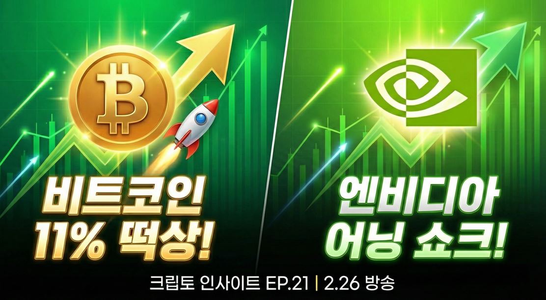 [크립토 인사이트 EP.21] 비트코인 11% 폭등·엔비디아 어닝 쇼크…단기 반등과 구조적 경고가 동시에 켜졌다