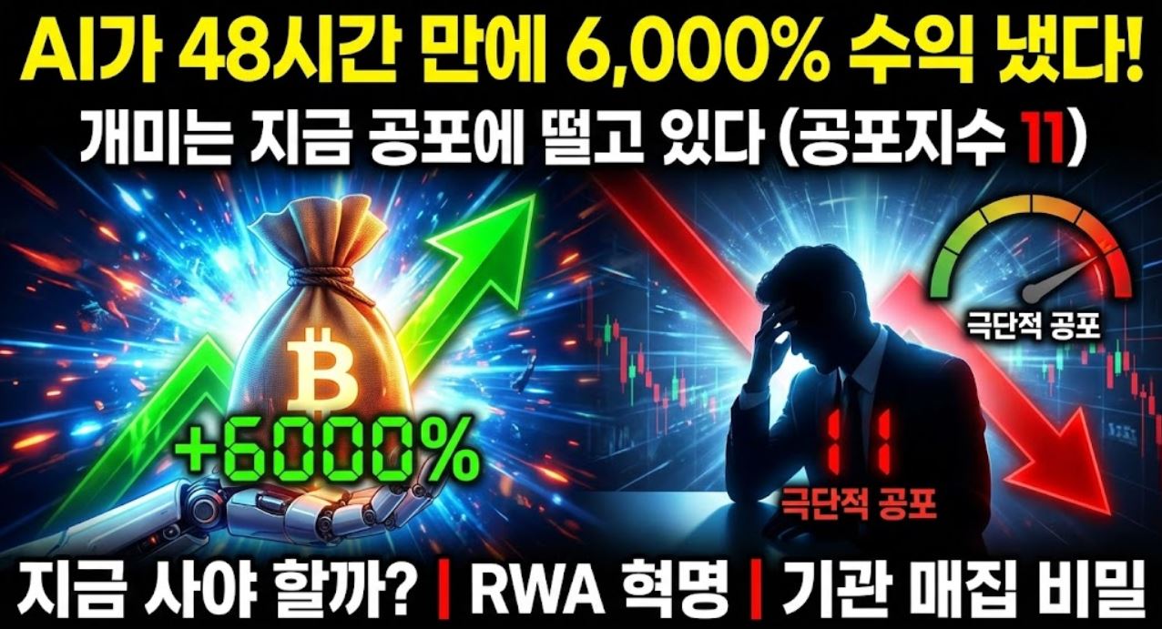 [크립토 인사이트 #12] 공포지수 '11'의 역설…개미는 떨고, AI는 48시간 만에 6000% 수익 냈다