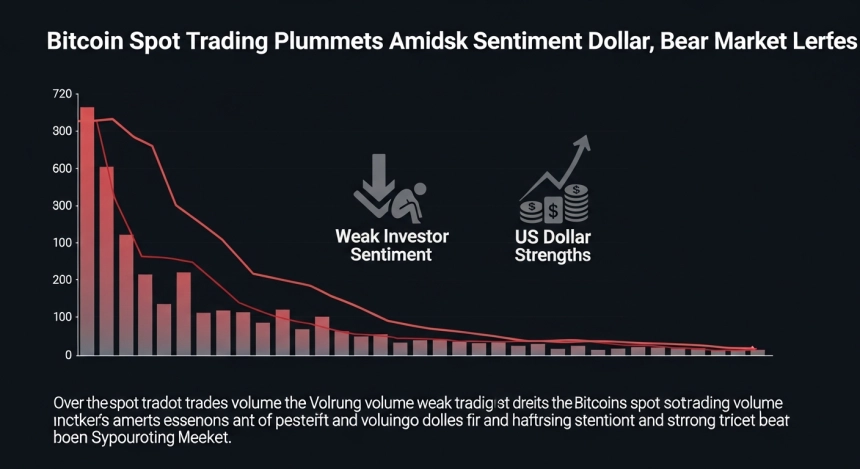 1조 달러 반토막… 비트코인 스팟 거래량, 올해 최저치 추락