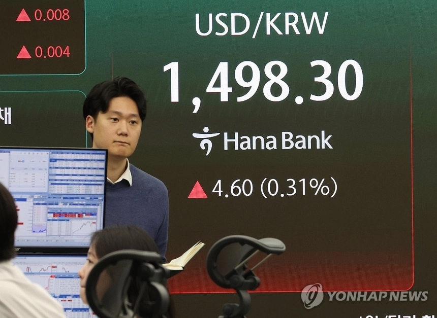 원/달러 환율 1,500원 돌파 임박, 국제 유가 상승과 외국인 순매도 영향