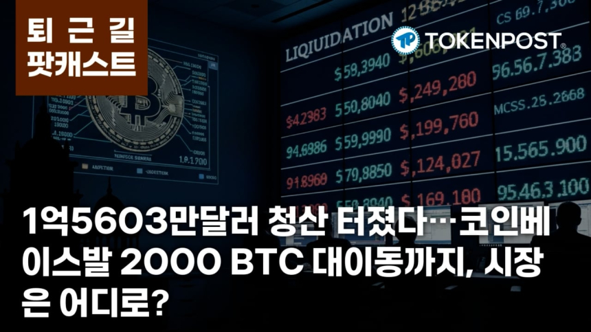  3월 11일 퇴근길 팟캐스트 — 24시간 1억5603만달러 청산…코인베이스발 2000 BTC 포함 대형 온체인 이동 겹쳤다 