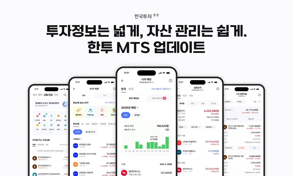 한국투자증권, MTS 앱 업데이트로 투자자 편의성 강화
