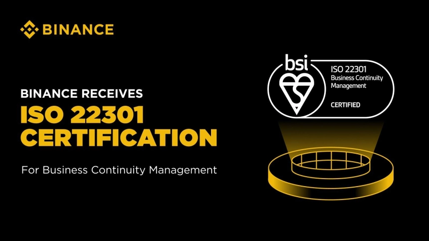 바이낸스, ISO 22301 인증 획득 재난·사이버 공격 등 대응 역량 인정 받아