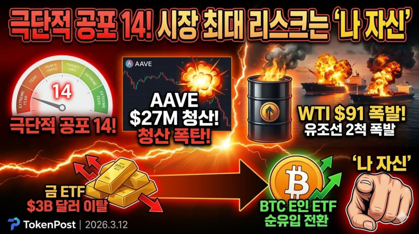  [크립토 인사이트 EP.29] 공포지수 14·유조선 폭발·WTI 91달러…그런데 금에서 비트코인으로 돈이 움직인다