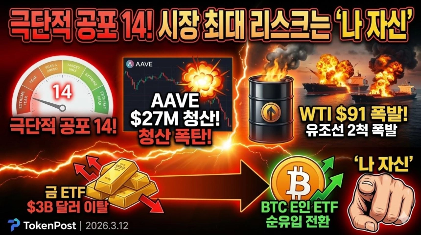 [크립토 인사이트 EP.29] 공포지수 14·유조선 폭발·WTI 91달러…그런데 금에서 비트코인으로 돈이 움직인다