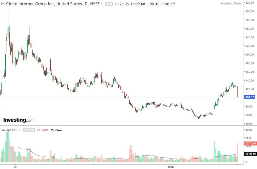  서클, 하루 만에 시총 50억 달러 증발…무슨 일이 있었나