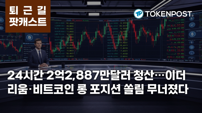  3월 27일 퇴근길 팟캐스트 — 24시간 2억2,887만달러 청산…이더리움·비트코인 롱 쏠림 붕괴