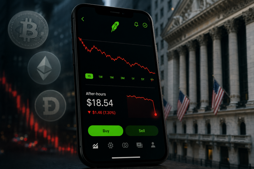 로빈후드, 실적 개선에도 ‘기대 미달’…가상자산 부진에 시간외 주가 급락