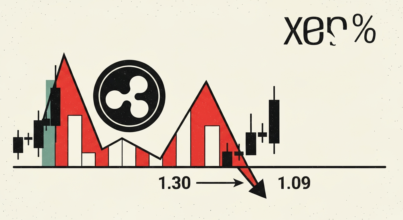 XRP, 급등 뒤 ‘조정 끝’ 신호…1.30달러 깨지면 1.09달러 열리나