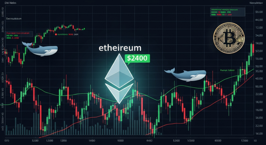 이더리움, 2400달러 앞두고 분기점…고래 매집·숏 우세 공존