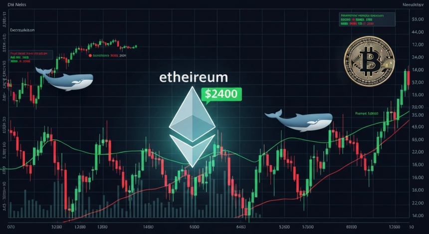 이더리움, 2400달러 앞두고 분기점…고래 매집·숏 우세 공존