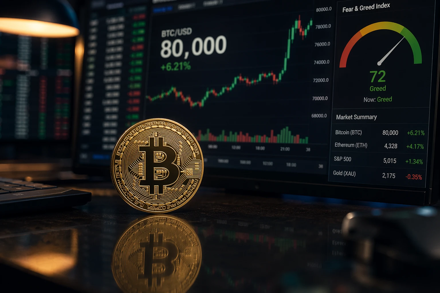 비트코인 8만달러 눈앞…공포·탐욕 지수 3개월 만에 최고