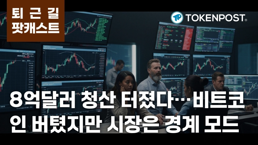 4월 9일 퇴근길 팟캐스트 — 8억3330만달러 청산 충격…비트코인 점유율 상승 속 ETF 1억2500만달러 순유출