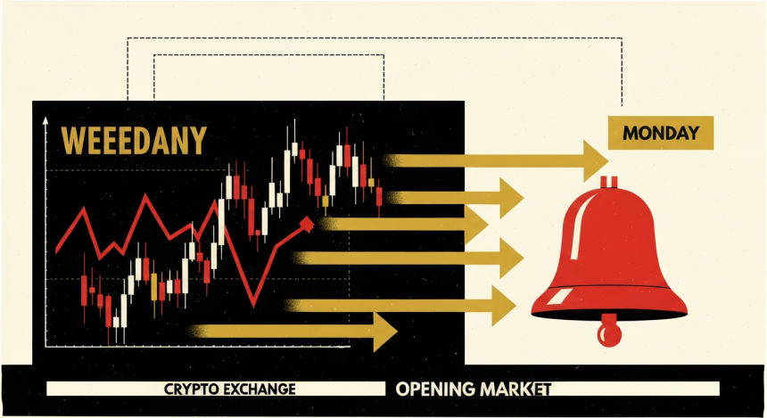 주말 크립토 거래, 월요일 전통시장 선행 지표로 떠올랐다