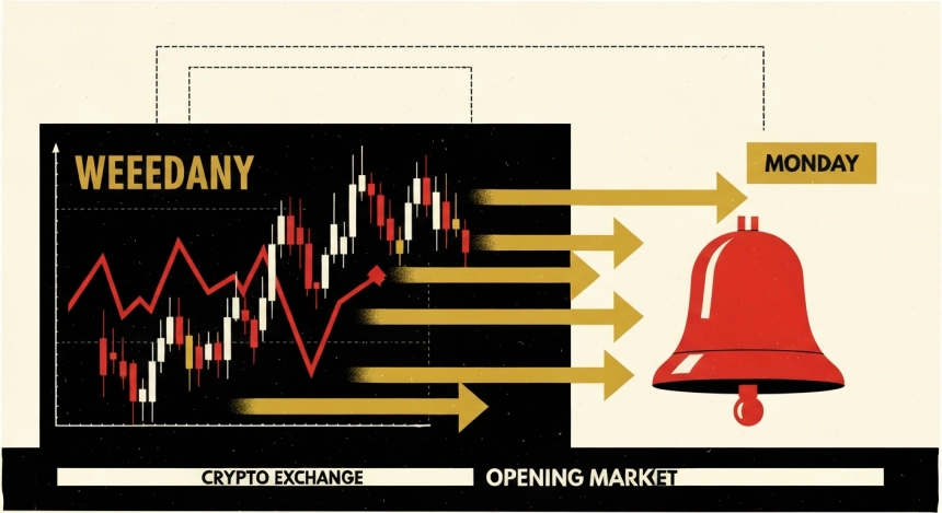 주말 크립토 거래, 월요일 전통시장 선행 지표로 떠올랐다