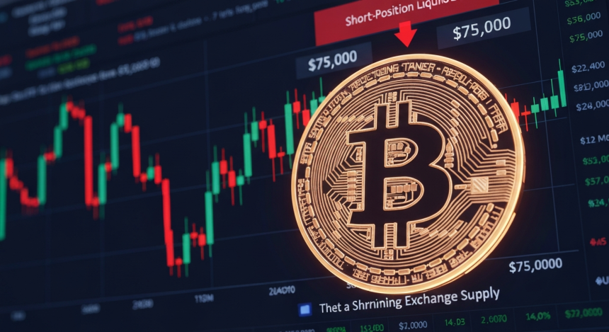 비트코인, 7만5000달러 재돌파 분기점…숏 스퀴즈 가능성 커졌다