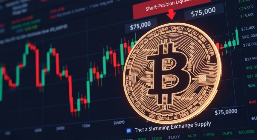 비트코인, 7만5000달러 재돌파 분기점…숏 스퀴즈 가능성 커졌다