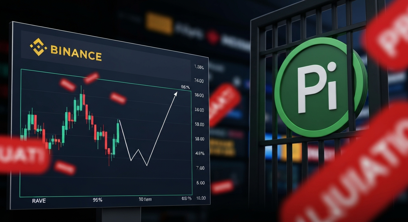 바이낸스 RAVE 상장 후 95% 폭락…파이 네트워크 미상장 논란 재점화