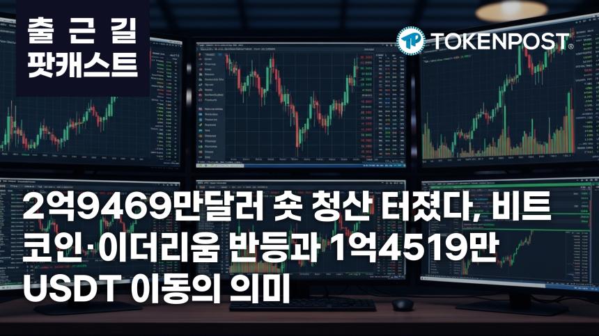5월 4일 출근길 팟캐스트 — 2억9469만달러 숏 청산 집중, 이더리움·비트코인 반등 속 거래소 간 1억4519만 USDT 이동
