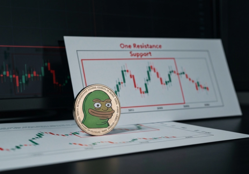 PEPE, 지지선 지켰지만 추가 하락 경고…상단 공급 구간이 분기점