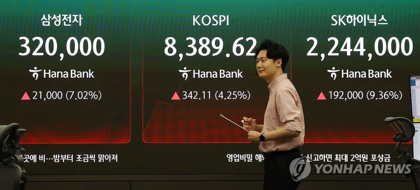 삼성전자·하이닉스 주가 급등, 한국 증시 반도체 강세 주도