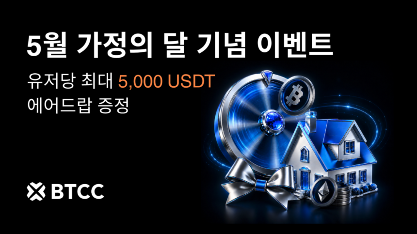 BTCC, 가정의 달 맞아 최대 5,000 USDT 에어드랍·0% 수수료 이벤트 진행