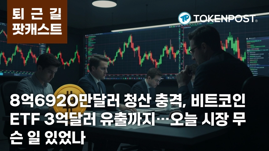 5월 20일 퇴근길 팟캐스트 — 8억6920만달러 청산 충격, ETF 동반 유출까지 겹쳤다