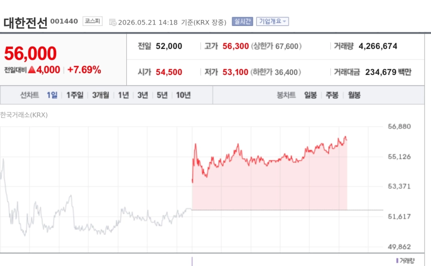 [특징주] 대한전선, ‘전력망 3법’ 상임위 통과에 강세…민간 송전망 개방 기대 반영