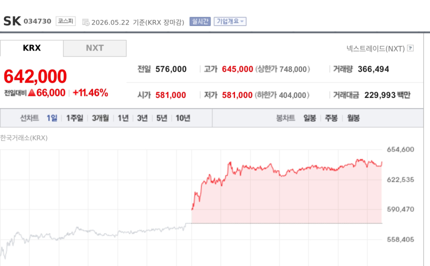 [특징주] SK, 외국인 지주사 '선별 매수' 수혜에 11% 급등