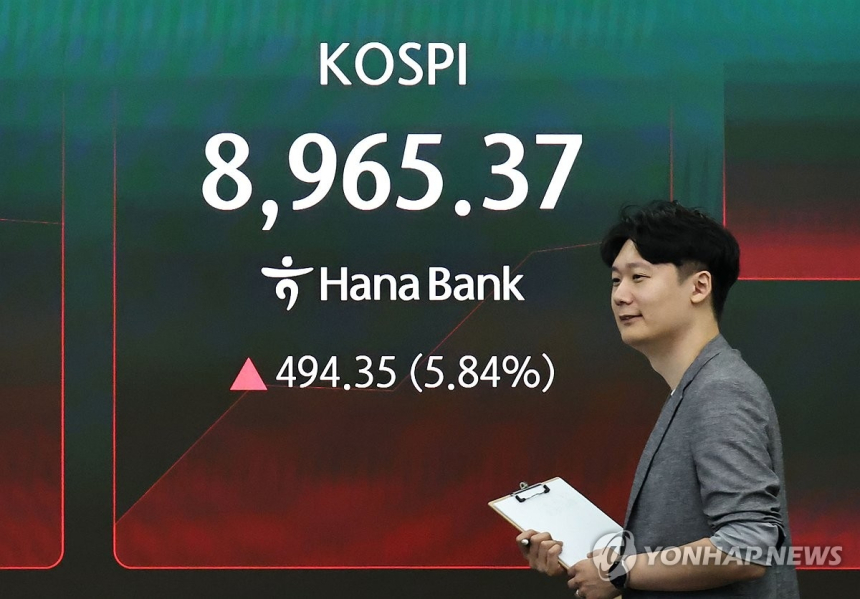 코스피, 반도체 호재로 장중 9,000선 회복 임박