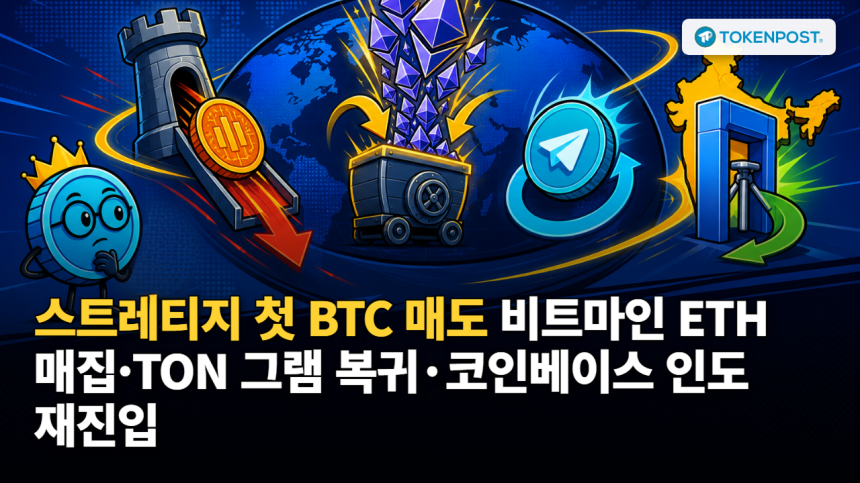 6월 2일 퇴근길 팟캐스트 — 스트레티지 첫 BTC 매도·비트마인 ETH 매집·TON 그램 복귀·코인베이스 인도 재진입