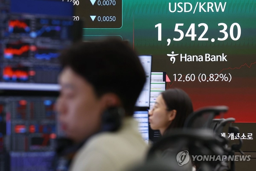 외국인 자금 이탈에 환율 1,550원 턱밑으로 급등