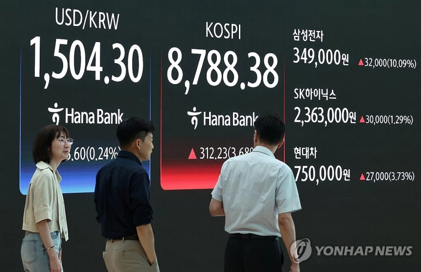 반도체 대형주 급등으로 코스피 첫 8,700 돌파