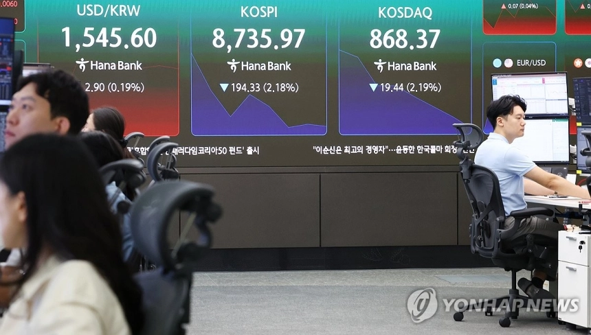 국내 증시, 반도체주 쏠림에 5% 이상 급락… 변동성 심화