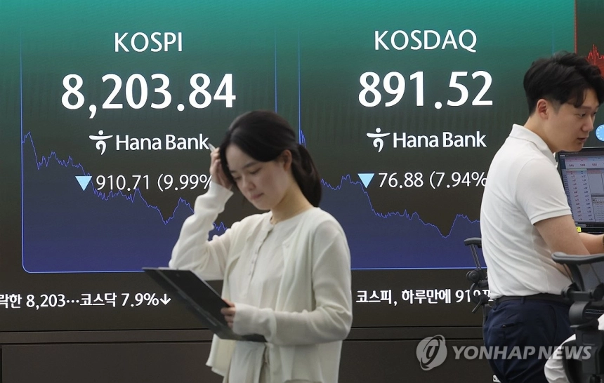 코스피 10% 폭락, 증권주 동반 약세…시장 불안 속 변동성 완화 장치 발동